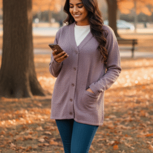 Women cardigan marron color