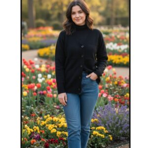 Women cardigan black color