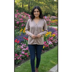 Women cardigan Light brown color