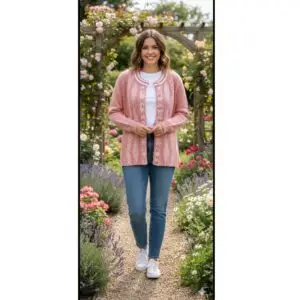 Women cardigan pink colour