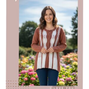 Women cardigan salmon colour