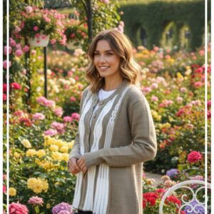 Women cardigan light mehndi color