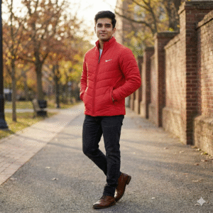 men solid puffer jacket