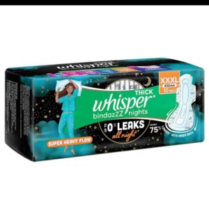 Whisper Thick Bindazzz Nights Sanitary Napkin with Wings (XXXL) 10 pads