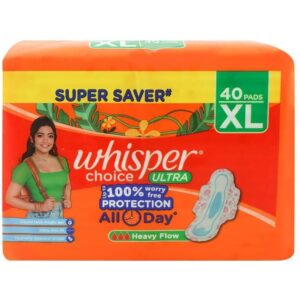 Whisper Choice Ultra Sanitary Napkin with Wings (XL) 40 pads